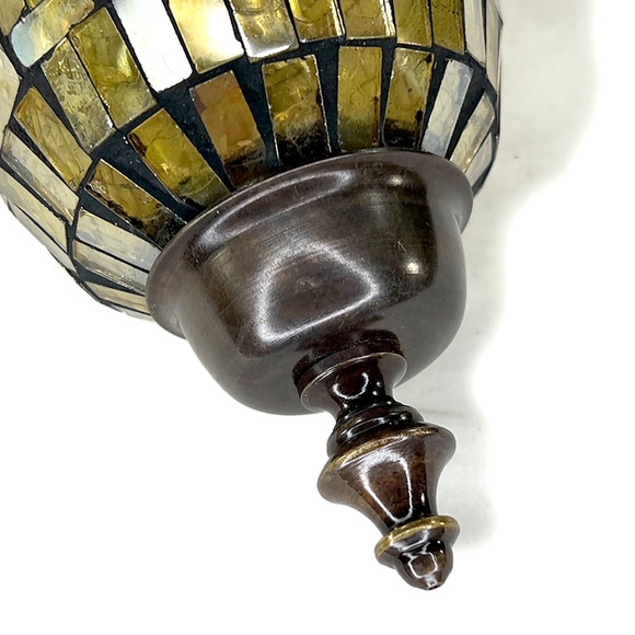 Bombay Co. Vintage Gold Mosaic Tudor-Style Hanging Tea Light Lamp - Picture 7 of 7